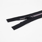 Молния «Трактор», №5, разъёмная, замок автомат, 60 см, чёрная, белая, красная - Фото 2