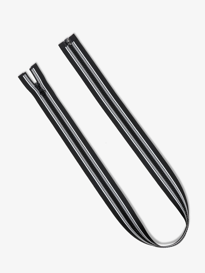 

Молния «Трактор», №5, разъёмная, замок автомат, 80 см, цвет чёрный/белый, цена за 1 штуку