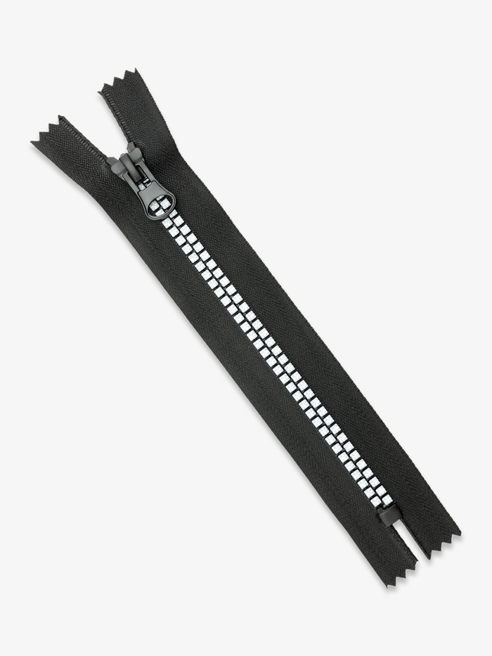 

Молния «Трактор», №8, неразъёмная, замок автомат, 18 см, цвет чёрный/белый, цена за 1 штуку