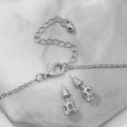 Гарнитур 2 предмета: серьги, кулон «Сердце» изогнутое, цвет белый в серебре, 40 см - Фото 2