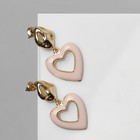 Серьги эмаль «Сердце« вдохновение, цвет розовый в золоте - фото 11969470