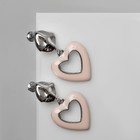 Серьги эмаль «Сердце« вдохновение, цвет розовый в серебре - фото 11969472