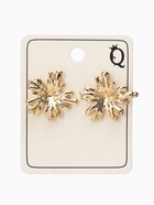 Серьги металл «Цветок» двойной, цвет золото 9906436