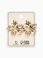 Серьги металл «Цветок» двойной, цвет золото 9906436