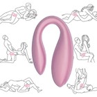 Вибратор для пар, 10 режимов вибрации, гибкий, силикон, пульт ДУ, розовый - Фото 16