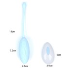 Виброяйцо, 7×3.5 см, 10 режимов, пульт ДУ, силикон, голубой - Фото 3