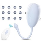 Виброяйцо, 7×3.5 см, 10 режимов, пульт ДУ, силикон, голубой - Фото 1