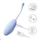 Виброяйцо, 7×3.5 см, 10 режимов, пульт ДУ, силикон, голубой - Фото 4