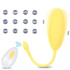 Виброяйцо, 7×3.5 см, 10 режимов, пульт ДУ, силикон, желтый - Фото 2