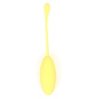 Виброяйцо, 7×3.5 см, 10 режимов, пульт ДУ, силикон, желтый - Фото 1