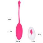 Виброяйцо, 7×3.5 см, 10 режимов, пульт ДУ, силикон, розовый - Фото 3