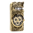 Зажигалка газовая с часами «Дракон», пьезо, золото  (артикул 9919012)  большой выбор товаров оптом и в розницу по низким ценам с доставкой