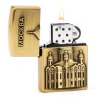 Зажигалка газовая «Москва», металлическая, пьезо, 5.5×4 см, золото - Фото 2