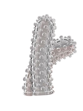 Стимулятор для прелюдий, гелевый силикон, двухсторонний рельеф, прозрачный  (артикул 9922210)  большой выбор товаров оптом и в розницу по низким ценам с доставкой