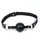 Кляп БДСМ Оки-Чпоки, классический, ПВХ, экокожа, черный 50×4,5 см - Фото 1