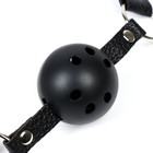 Кляп БДСМ Оки-Чпоки, классический, ПВХ, экокожа, черный 50×4,5 см - Фото 2