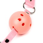 Кляп БДСМ классический, ПВХ, экокожа, розовый 50×4.5 см - Фото 2