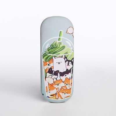 Футляр для очков на хлопушке, длина 16 см, голубой