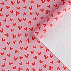 Бумага упаковочная крафтовая белая «Красные сердечки», 50 x 70 см - фото 320950796