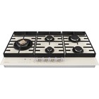 Варочная поверхность HIBERG VM 9155 Y, газовая, 5 конфорок, сенсорный таймер, бежевая - Фото 4