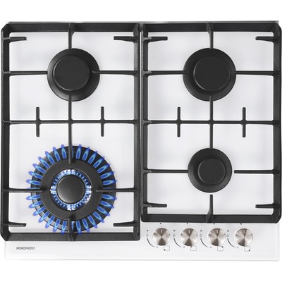 Варочная поверхность NORDFROST HM 6044 W, газовая, 4 конфорки, белая