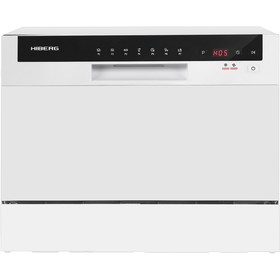 Посудомоечная машина HIBERG T56 615 W, класс А+, 6 комплектов, 7 режимов, белая