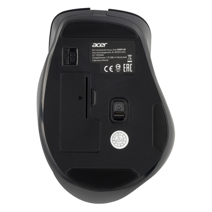 Мышь Acer OMR140 черный оптическая (1600dpi) беспроводная USB (6but) - фото 51512353