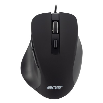 Мышь Acer OMW120, оптическая, 2000 dpi, USB, 6but, чёрная