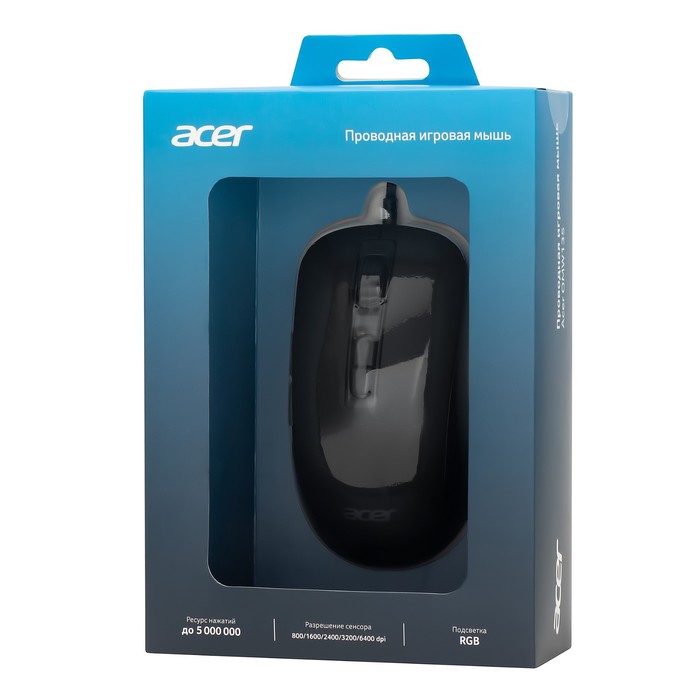 Мышь Acer OMW135 черный оптическая (3200dpi) USB (6but) - фото 51512501