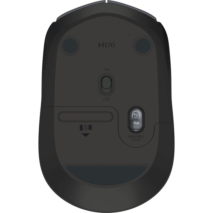 Мышь Logitech M170 серый/черный оптическая (1000dpi) беспроводная USB для ноутбука (2but) - фото 51564009