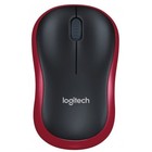 Мышь Logitech M186 черный/красный оптическая (1000dpi) беспроводная USB2.0 для ноутбука (2b   102940 - фото 51512688