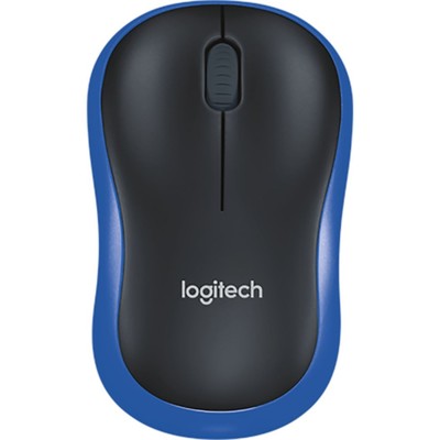 Мышь Logitech M186 черный/синий оптическая (1000dpi) беспроводная USB2.0 для ноутбука (2but   102940