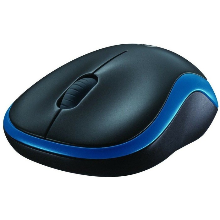 Мышь Logitech M186 черный/синий оптическая (1000dpi) беспроводная USB2.0 для ноутбука (2but   102940 - фото 51512694