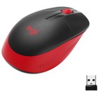 Мышь Logitech M190 черный/красный оптическая (1000dpi) беспроводная USB (2but) - фото 51541081