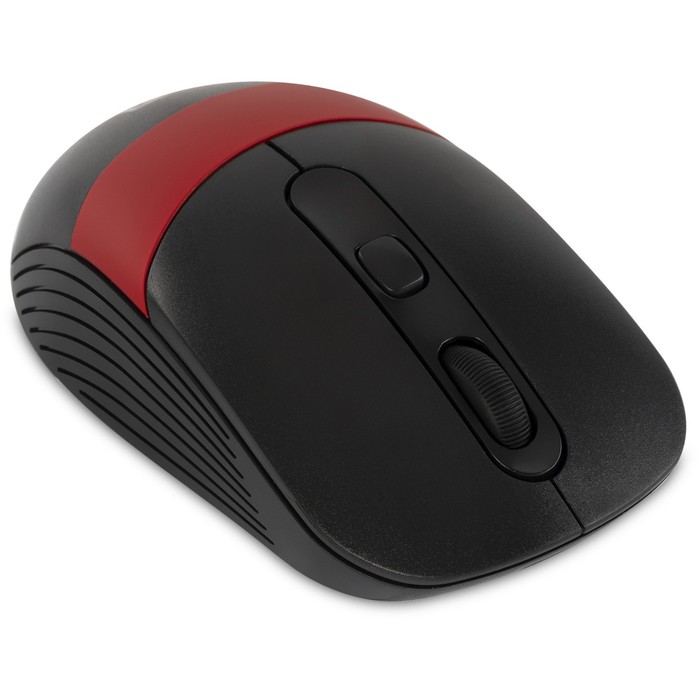 Мышь Оклик 310MW черный/красный оптическая (3200dpi) беспроводная USB для ноутбука (3but) - фото 51512766