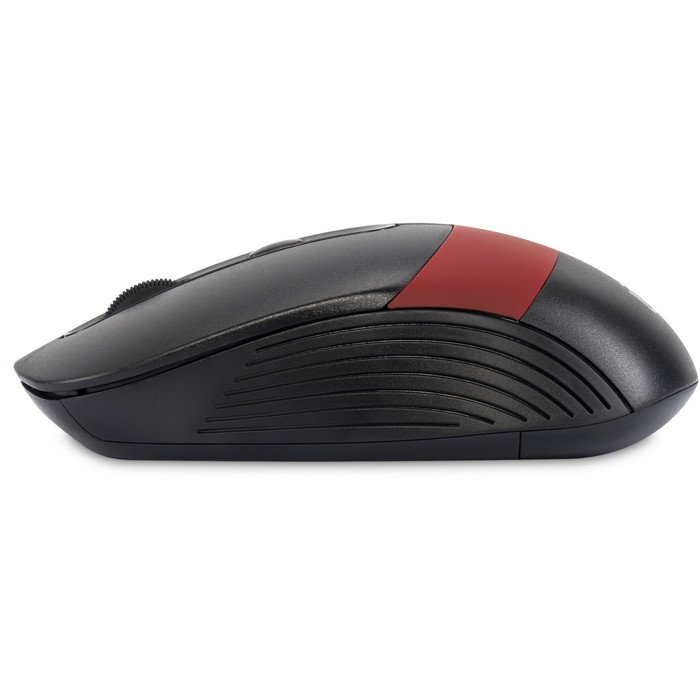 Мышь Оклик 310MW черный/красный оптическая (3200dpi) беспроводная USB для ноутбука (3but) - фото 51512768