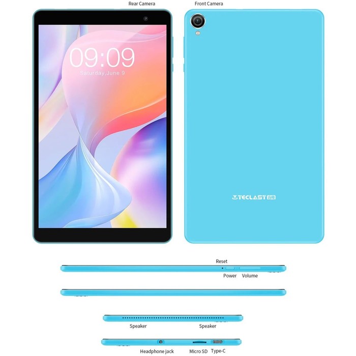 Планшет Teclast P80T A133 (1.6) 4C RAM3Gb ROM32Gb 8" IPS 1280x800 Android 11.0 Go голубой 2   102942 - фото 51569385