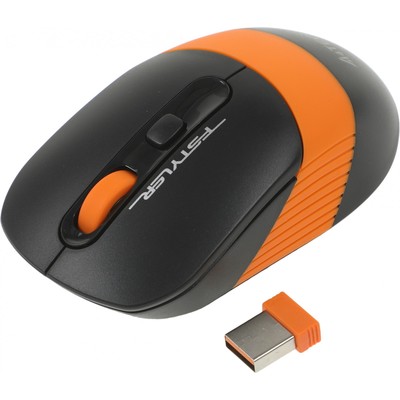 Мышь A4Tech Fstyler FG10S черный/оранжевый оптическая (2000dpi) silent беспроводная USB для   102944
