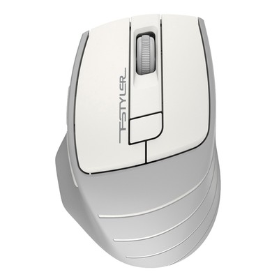 Мышь A4Tech Fstyler FG30S, бело-серая, оптическая, 2000 dpi, silent, беспроводная, USB, 6 кнопок