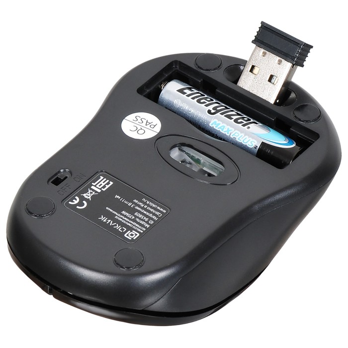 Мышь Оклик 435MW черный оптическая (1600dpi) беспроводная USB для ноутбука (4but) - фото 51513100