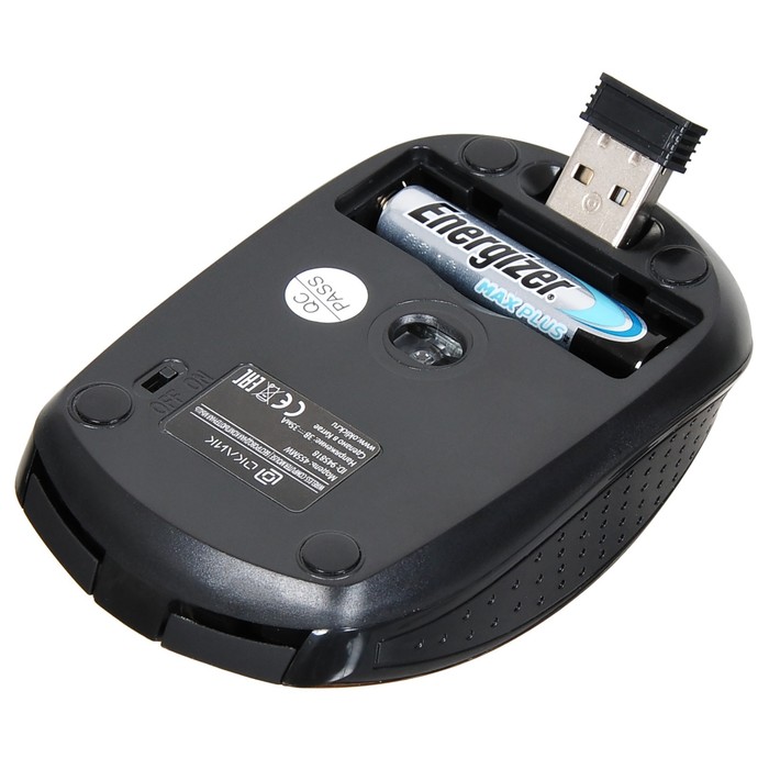 Мышь Оклик 455MW черный оптическая (1600dpi) беспроводная USB для ноутбука (5but) - фото 51513127