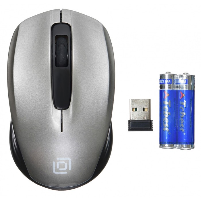 Мышь Оклик 475MW черный/серый оптическая (1000dpi) беспроводная USB для ноутбука (3but) - фото 51513134