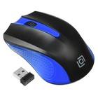 Мышь Оклик 485MW черный/синий оптическая (1000dpi) беспроводная USB для ноутбука (3but) - фото 51513157