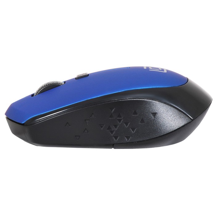 Мышь Оклик 488MW черный/синий оптическая (1600dpi) беспроводная USB для ноутбука (4but) - фото 51513207