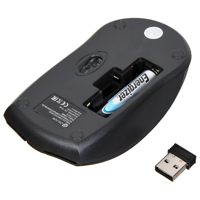 Мышь Оклик 540MW черный оптическая (1200dpi) беспроводная USB для ноутбука (3but) - фото 51513242