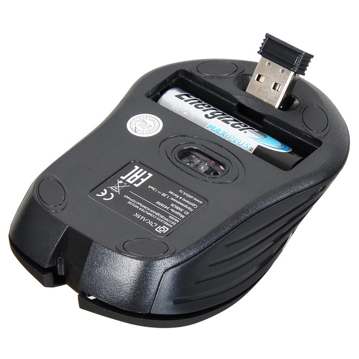 Мышь Оклик 545MW черный оптическая (1600dpi) беспроводная USB для ноутбука (4but) - фото 51524987