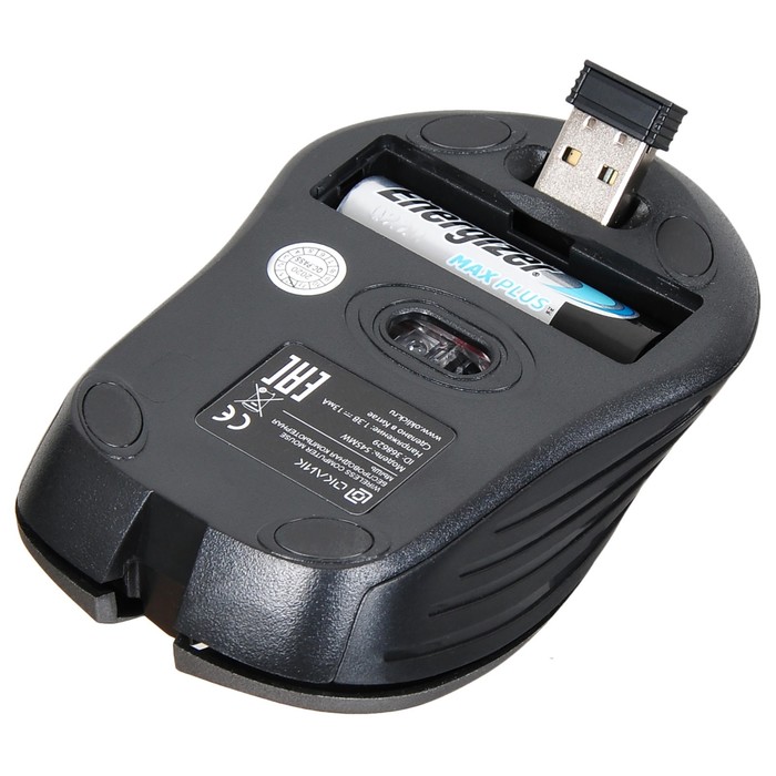Мышь Оклик 545MW черный/серый оптическая (1600dpi) беспроводная USB для ноутбука (4but) - фото 51513257