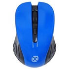Мышь Оклик 545MW черный/синий оптическая (1600dpi) беспроводная USB для ноутбука (4but) - фото 51513261