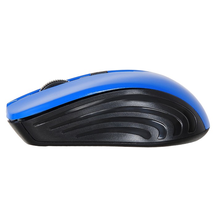 Мышь Оклик 545MW черный/синий оптическая (1600dpi) беспроводная USB для ноутбука (4but) - фото 51513265