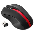 Мышь Оклик 615MW черный/красный оптическая (1200dpi) беспроводная USB для ноутбука (3but) - Фото 3